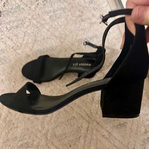 Madden Girl Black Ankle Strap Block Heels